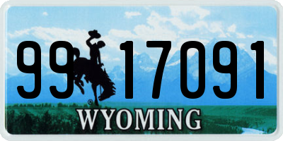 WY license plate 9917091