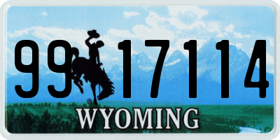 WY license plate 9917114