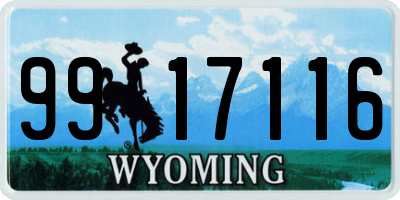 WY license plate 9917116
