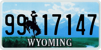 WY license plate 9917147