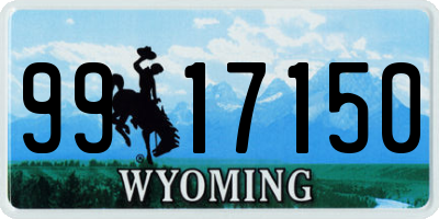 WY license plate 9917150