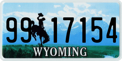 WY license plate 9917154