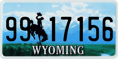 WY license plate 9917156