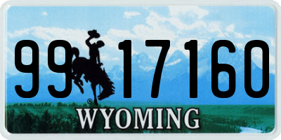 WY license plate 9917160