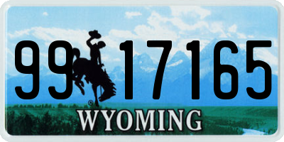 WY license plate 9917165