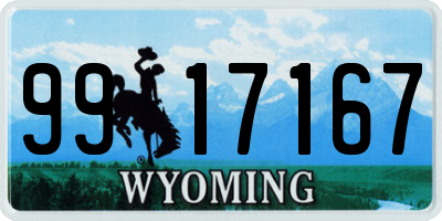 WY license plate 9917167