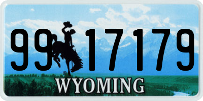 WY license plate 9917179