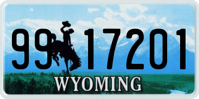 WY license plate 9917201