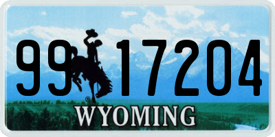 WY license plate 9917204