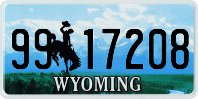 WY license plate 9917208