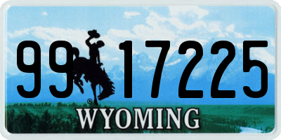 WY license plate 9917225