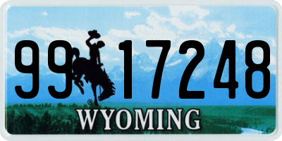 WY license plate 9917248
