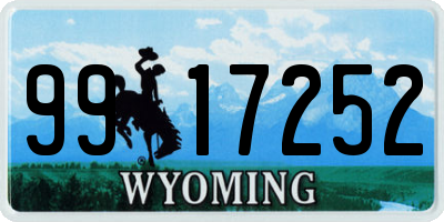 WY license plate 9917252