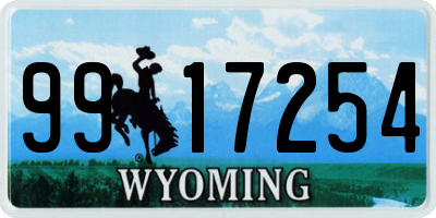 WY license plate 9917254