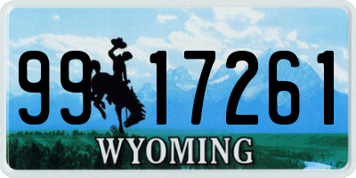 WY license plate 9917261