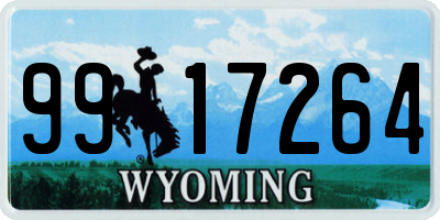 WY license plate 9917264