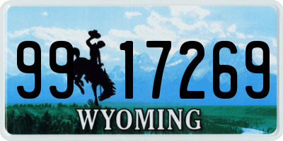 WY license plate 9917269