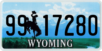 WY license plate 9917280