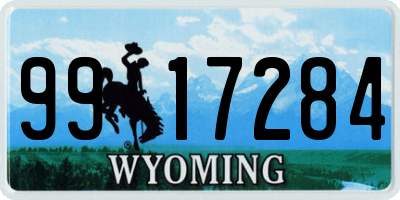 WY license plate 9917284