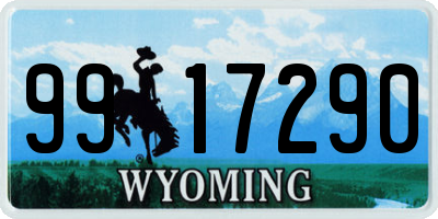 WY license plate 9917290