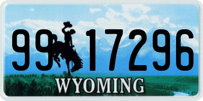 WY license plate 9917296