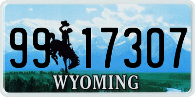 WY license plate 9917307