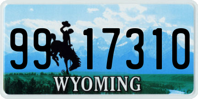 WY license plate 9917310