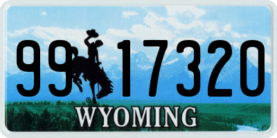 WY license plate 9917320