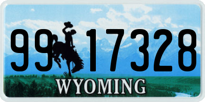 WY license plate 9917328