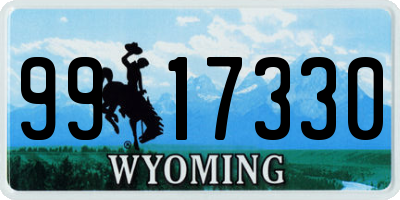 WY license plate 9917330