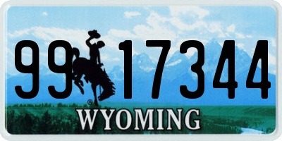 WY license plate 9917344