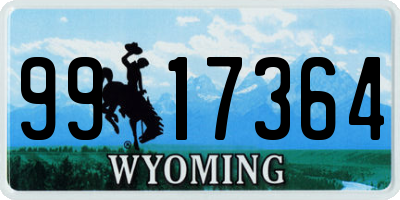 WY license plate 9917364