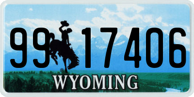 WY license plate 9917406
