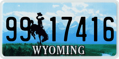 WY license plate 9917416