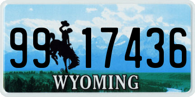 WY license plate 9917436