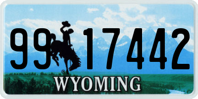 WY license plate 9917442