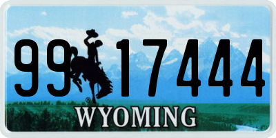 WY license plate 9917444