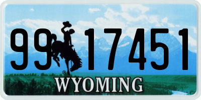 WY license plate 9917451