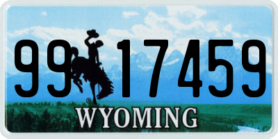 WY license plate 9917459