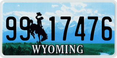 WY license plate 9917476