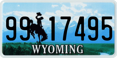 WY license plate 9917495