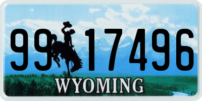 WY license plate 9917496
