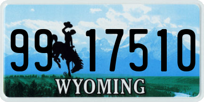 WY license plate 9917510