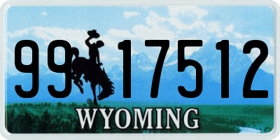 WY license plate 9917512