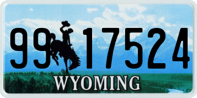 WY license plate 9917524
