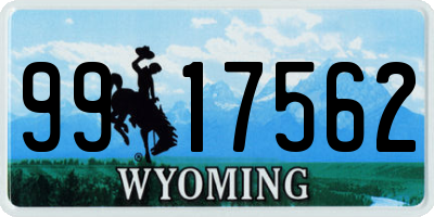 WY license plate 9917562