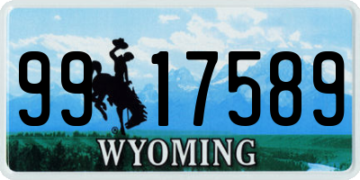 WY license plate 9917589