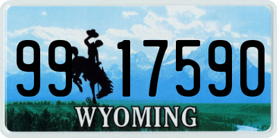 WY license plate 9917590