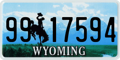 WY license plate 9917594
