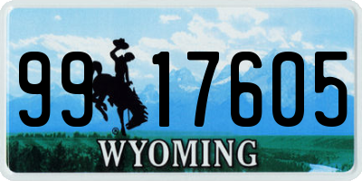 WY license plate 9917605